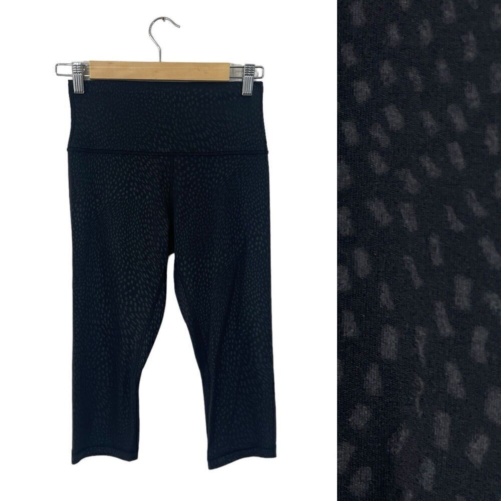 Lululemon 6 Leggings Capri Crop Athletic Yoga Black Stretch 18" Inseam Womens